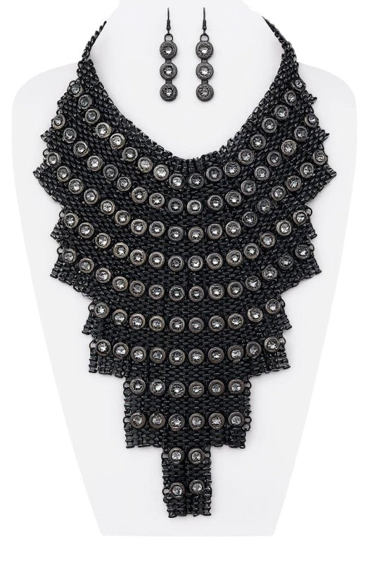 Red Carpet Crystal Statement Necklace Set