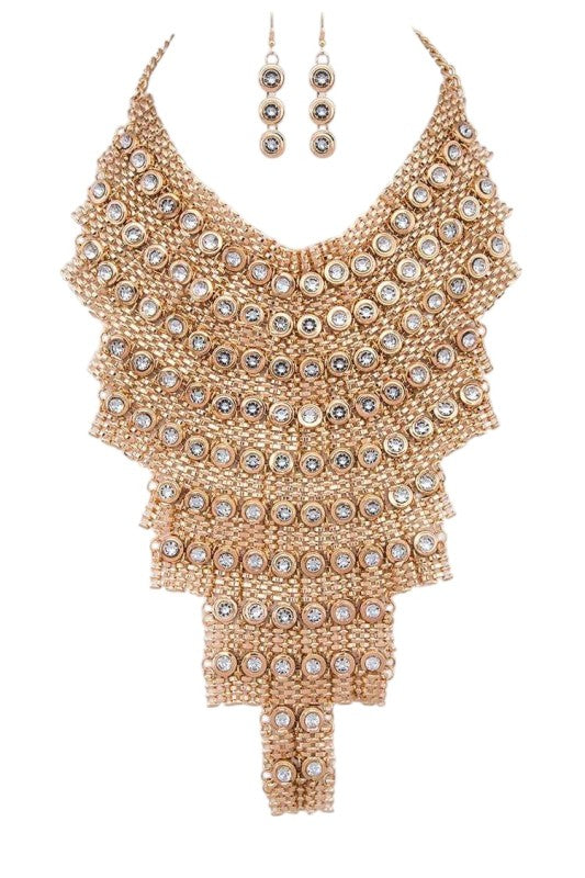 Red Carpet Crystal Statement Necklace Set