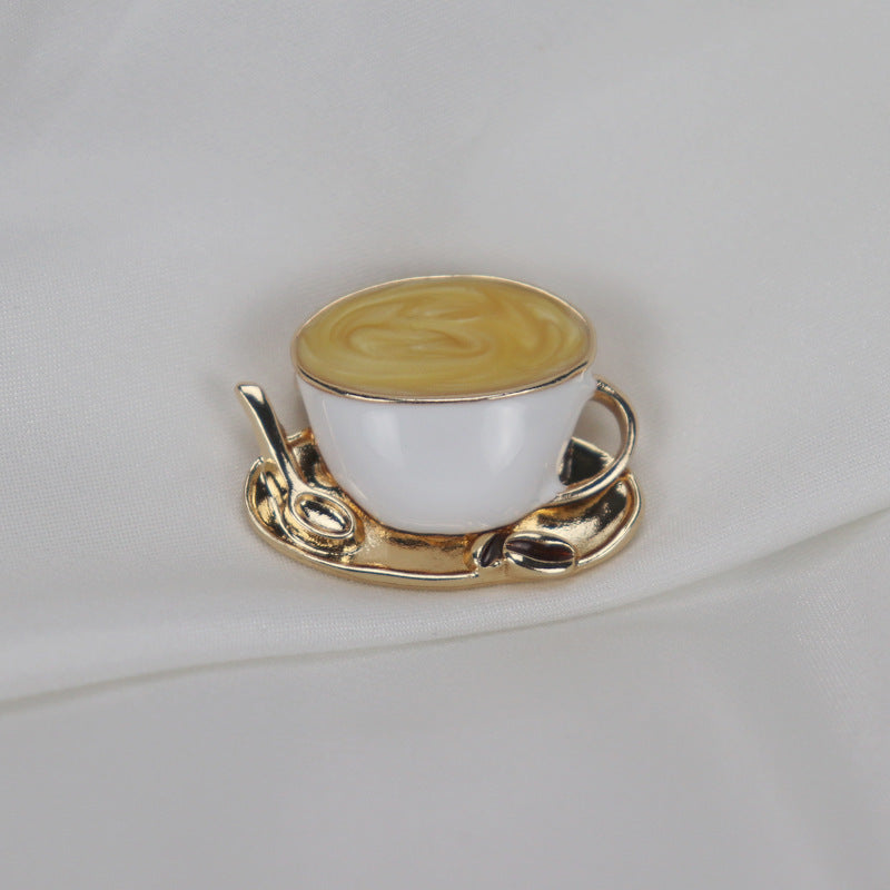 Vintage coffee cup brooch