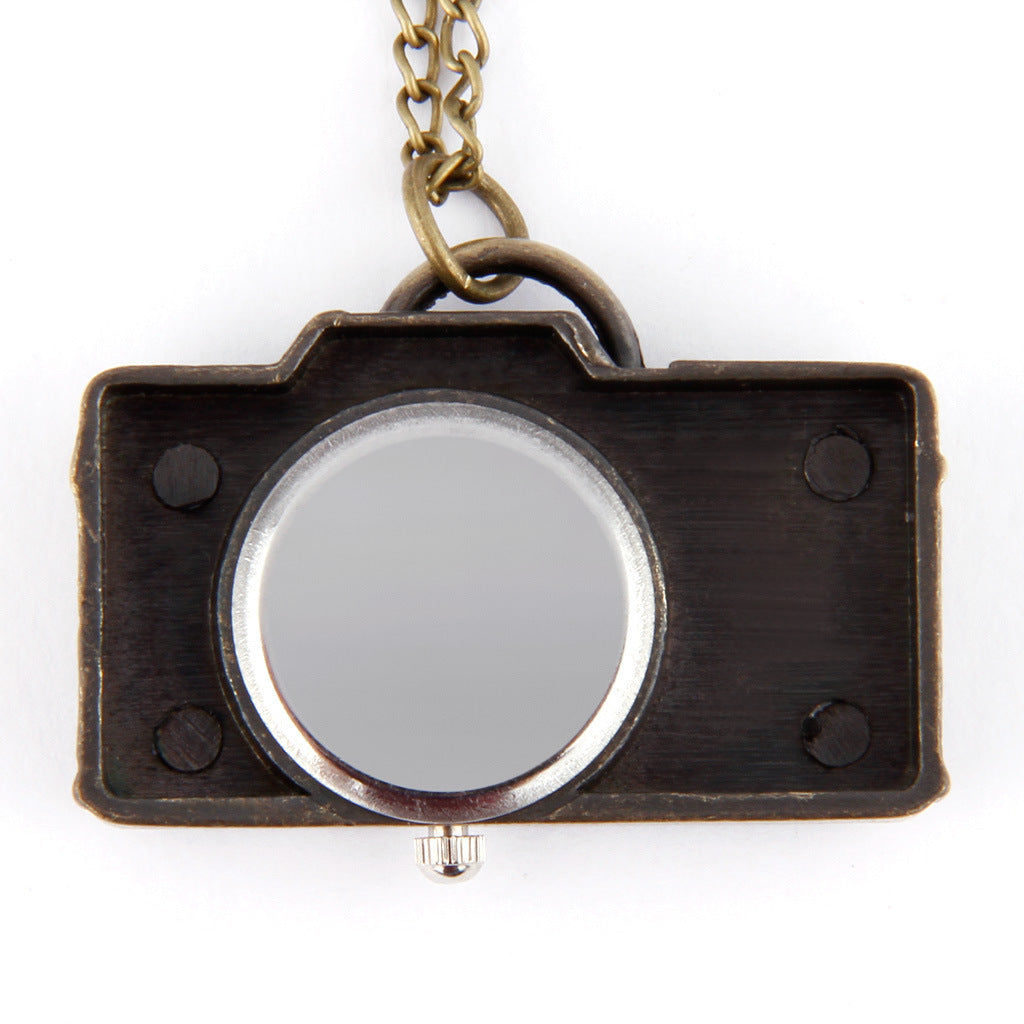 Vintage Small Camera Pocket Watch Necklace