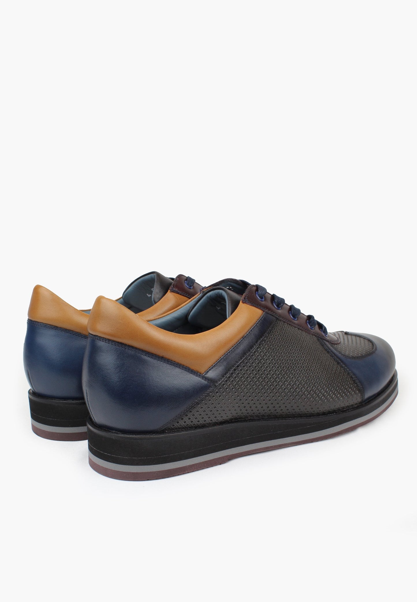 Sepol New Melbourne Men's Leather Sneaker Navy Grey