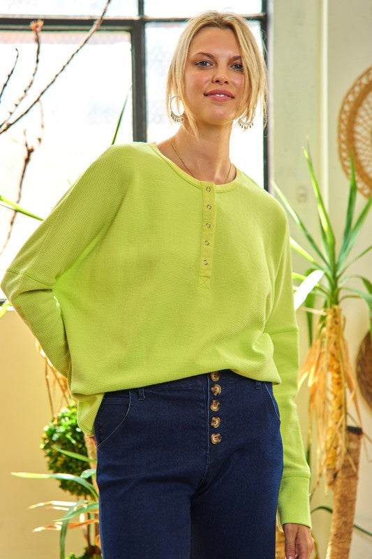 Jade by Jane | Button Down Side Slit Pullover Top