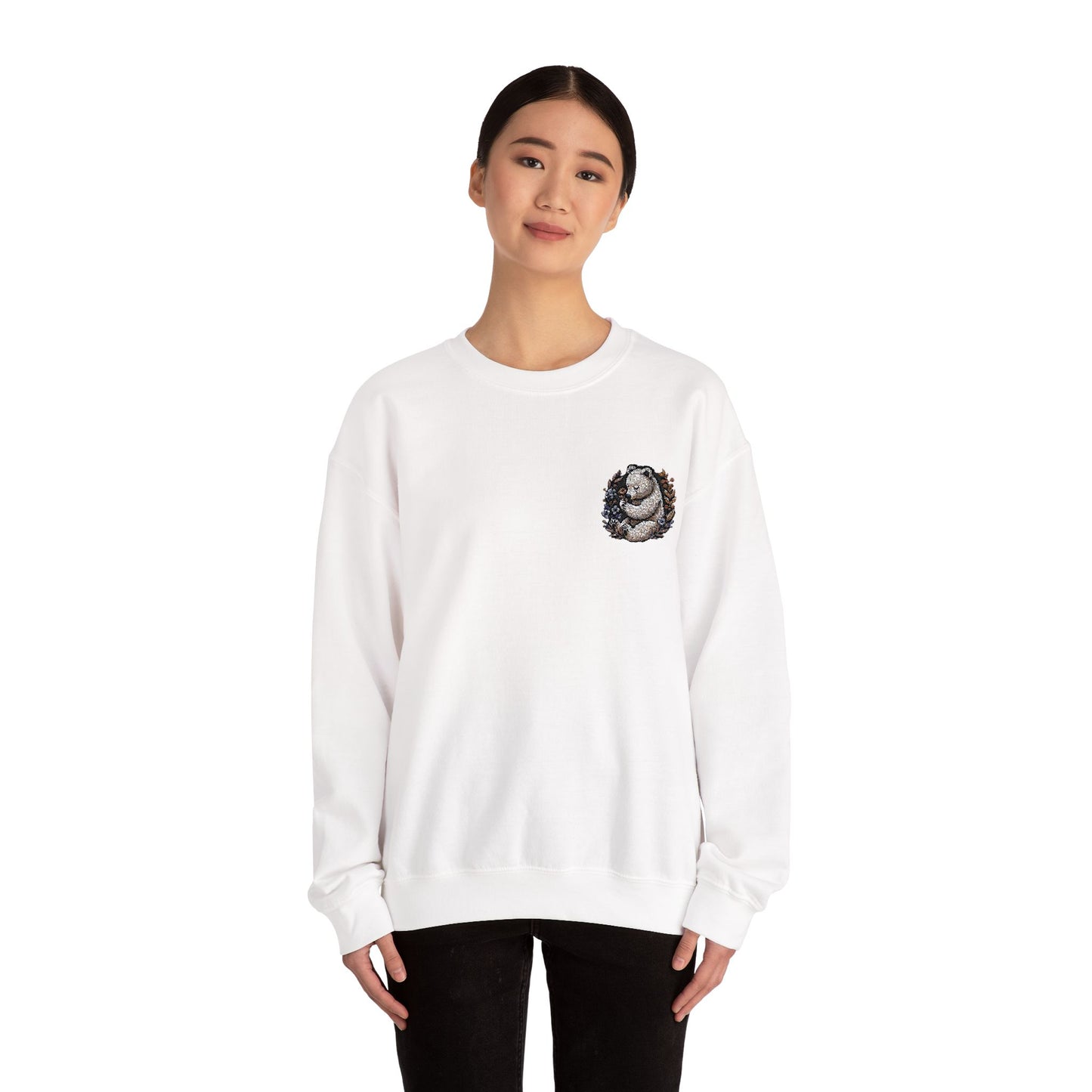 Custom Embroidered Sweatshirt Cozy Panda Crewneck Personalized Sweatshirt