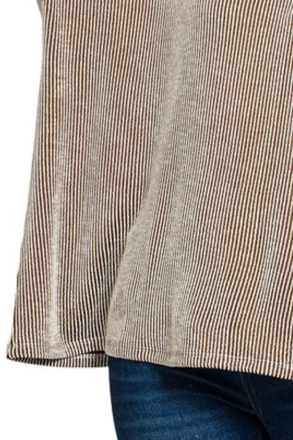 Zenana Corded Rib Oversized Short Sleeve Top in Brown