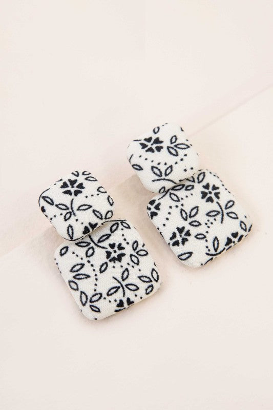 Textile Drop Earrings | Florals