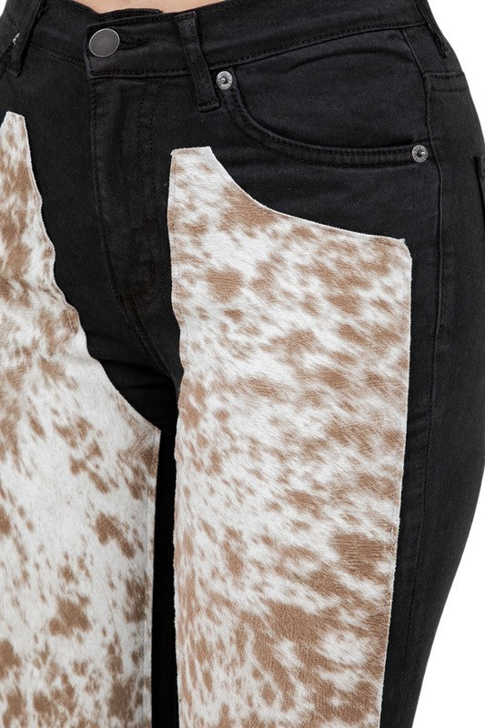 GJG Denim Rodeo Bell Bottom Blk/Brown- Inseam 34