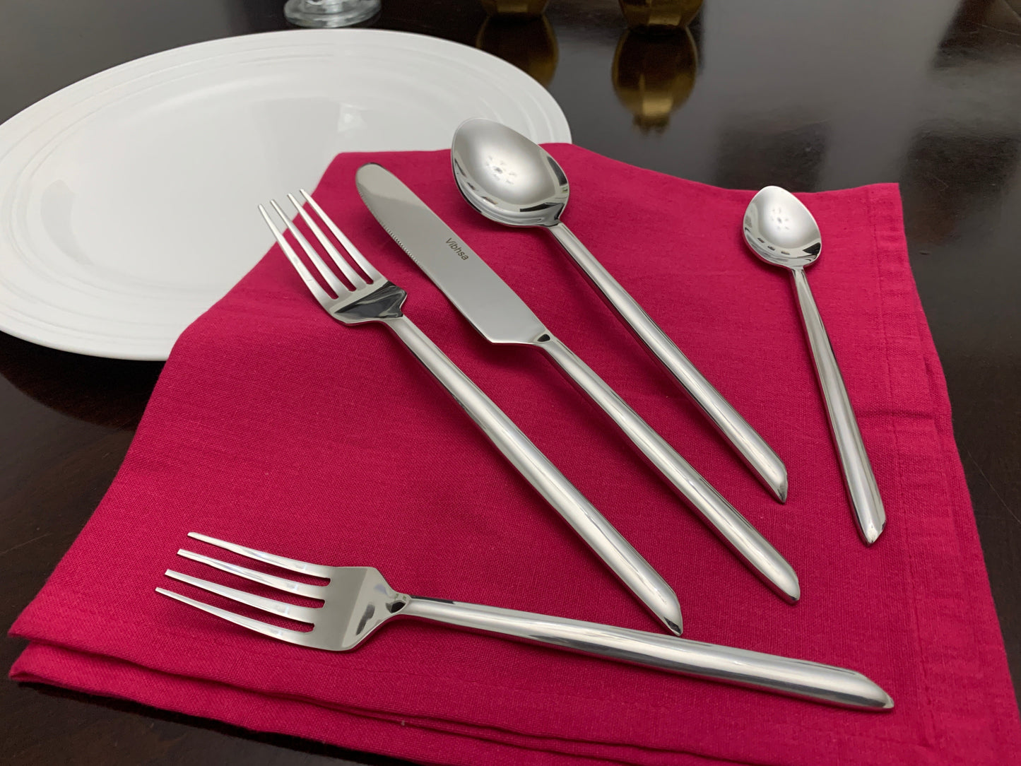 Flatware set of 20 Pieces Silver Design Unique Handle Stainless Steel