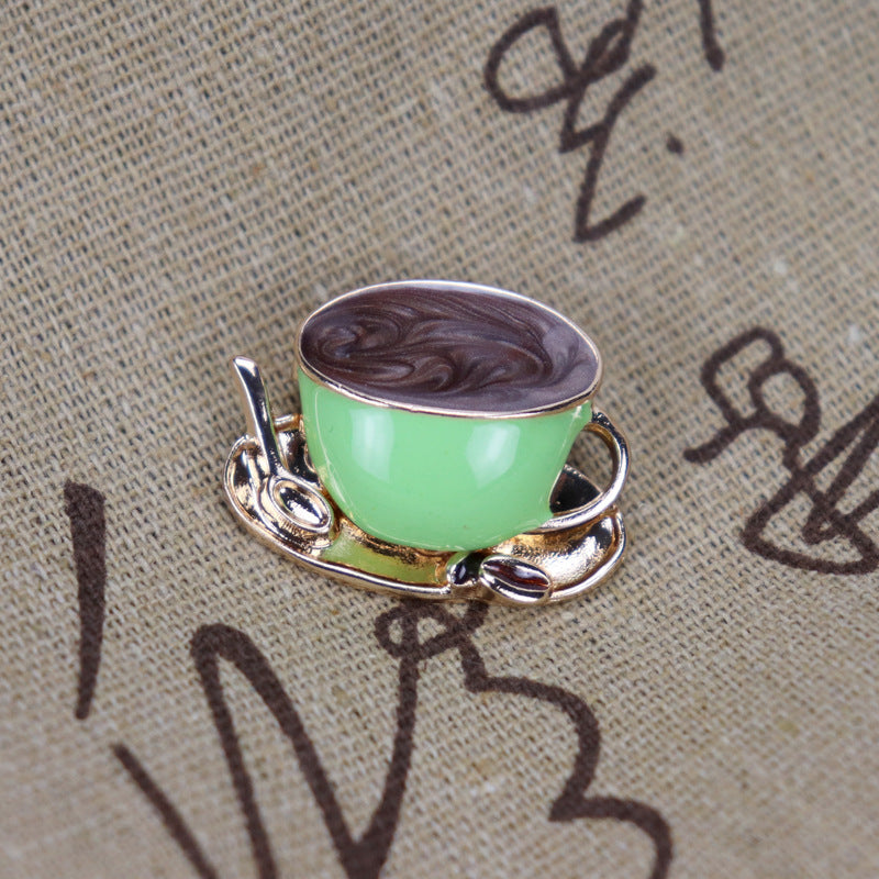 Vintage coffee cup brooch