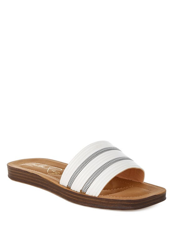 Zosaya Faux Zipper Detail Slip Ons