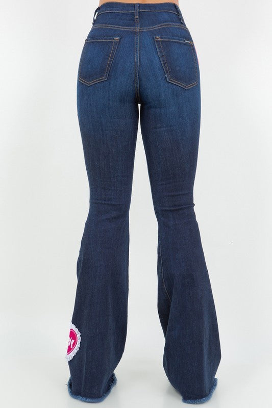 GJG Denim Sweet Heart Bell Bottom Jean- Inseam 32