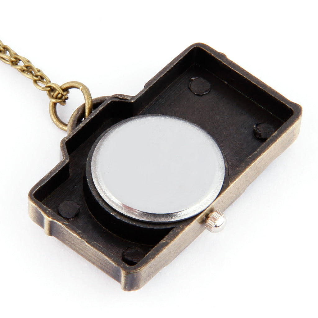 Vintage Small Camera Pocket Watch Necklace