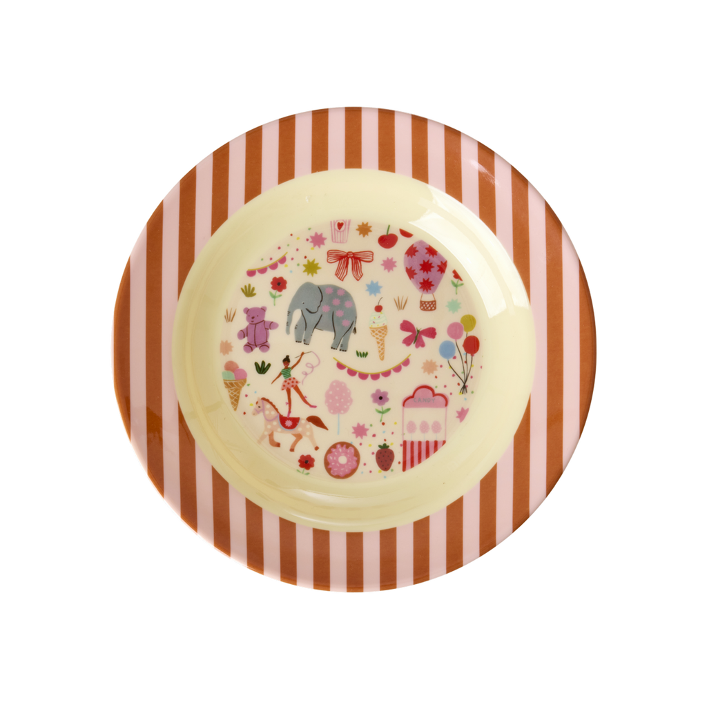 Melamine Kids Bowl | Fun Fair Pink Print