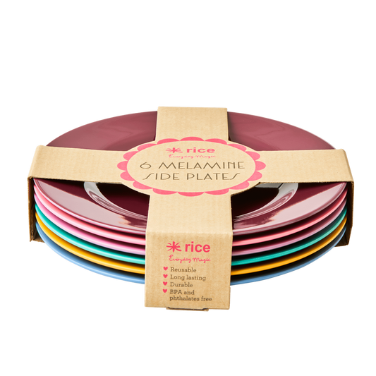 Melamine Lunch Plates in Assorted 'DANCE IT OUT' Colors - Set of 6 pcs.