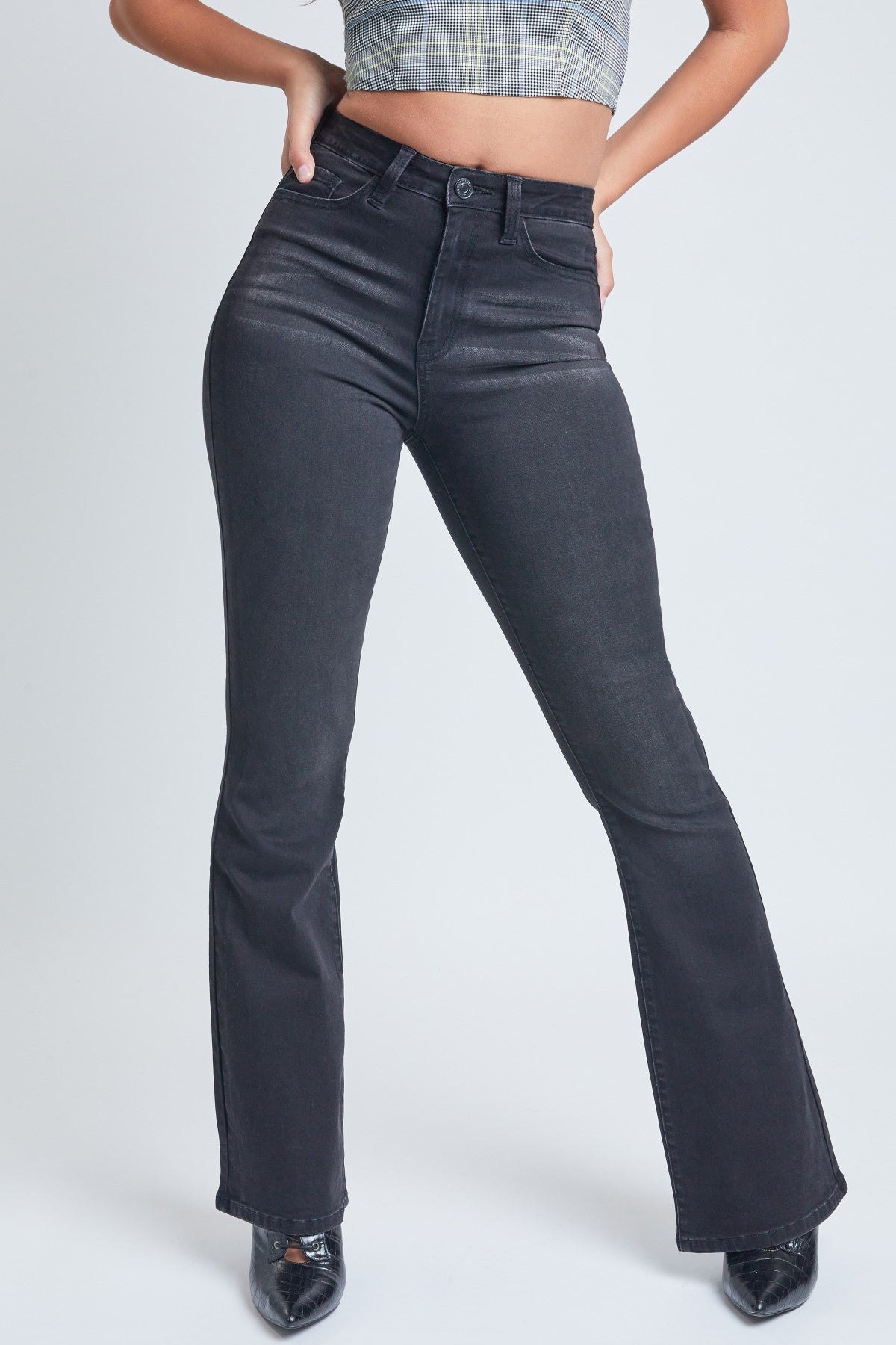 Women's Flare Jeans With Shadow Side Panel