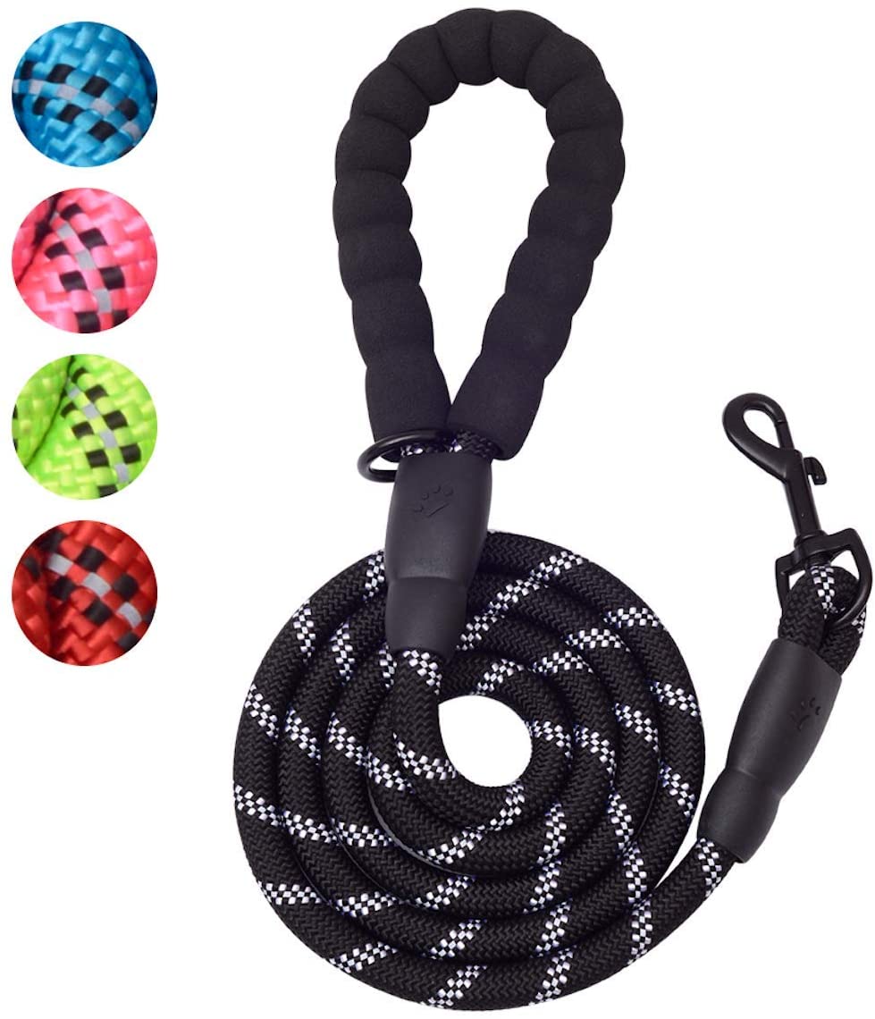 6 FT Dog Leash for Large and Medium Dogs-Black Set of 5