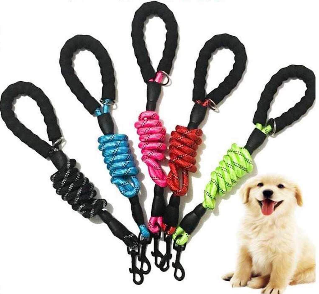 6 FT Dog Leash for Large and Medium Dogs-Black Set of 5