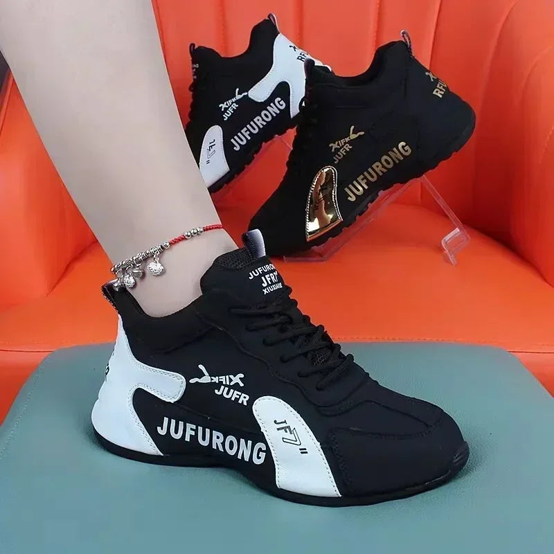 Sneakers Breathable Ladies Mesh Lace Up Sports Platform Shoes for Women