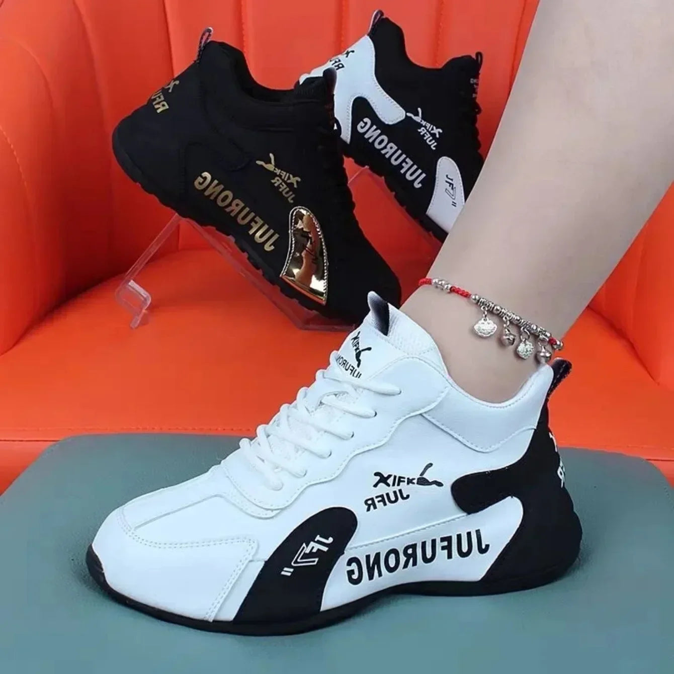 Sneakers Breathable Ladies Mesh Lace Up Sports Platform Shoes for Women