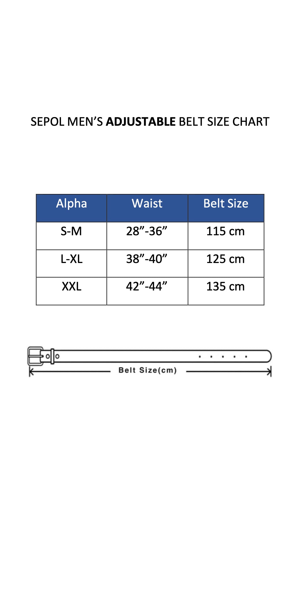 Sepol Oxford Men's Belt Black