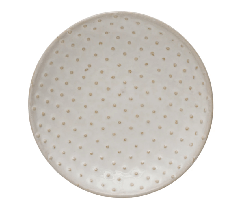 Stoneware Hobnail Plate (set of 4)