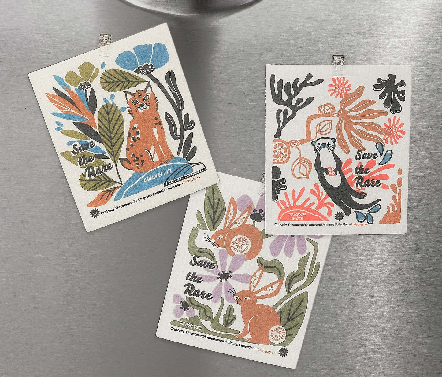 Fading Fantastical Wildlife Large Swedish Dishcloth/Dry Mats