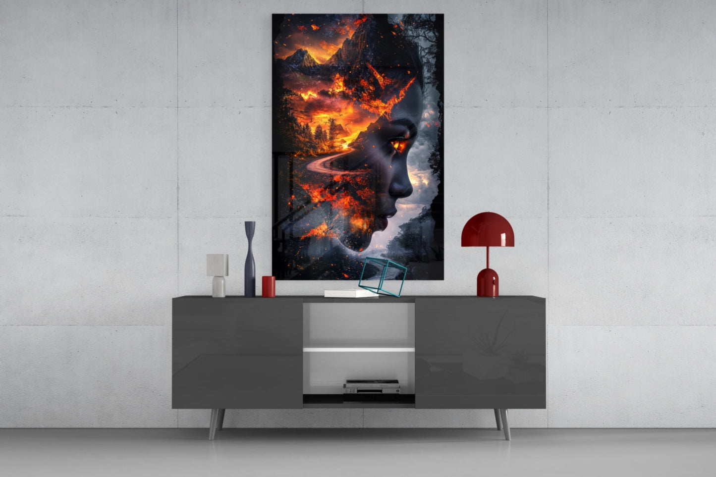 The Fire Within Glass Wall Art || Designer Collection