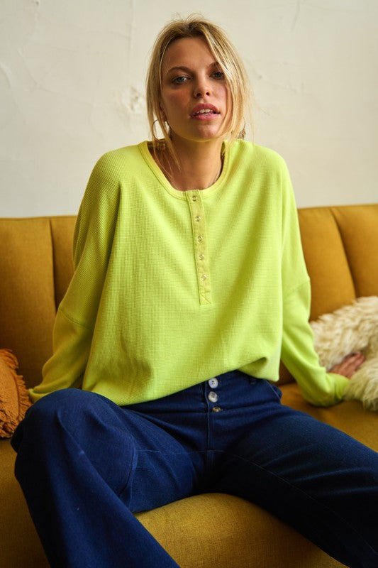 Jade by Jane | Button Down Side Slit Pullover Top