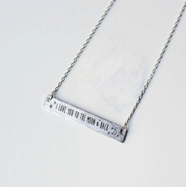 I Love You To The Moon and Back Necklace Silver or Gold
