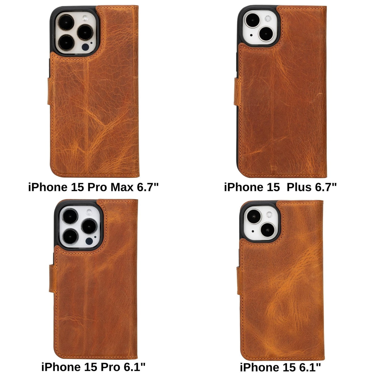 Magic iPhone 15 Pro Max Detachable Leather Wallet Case