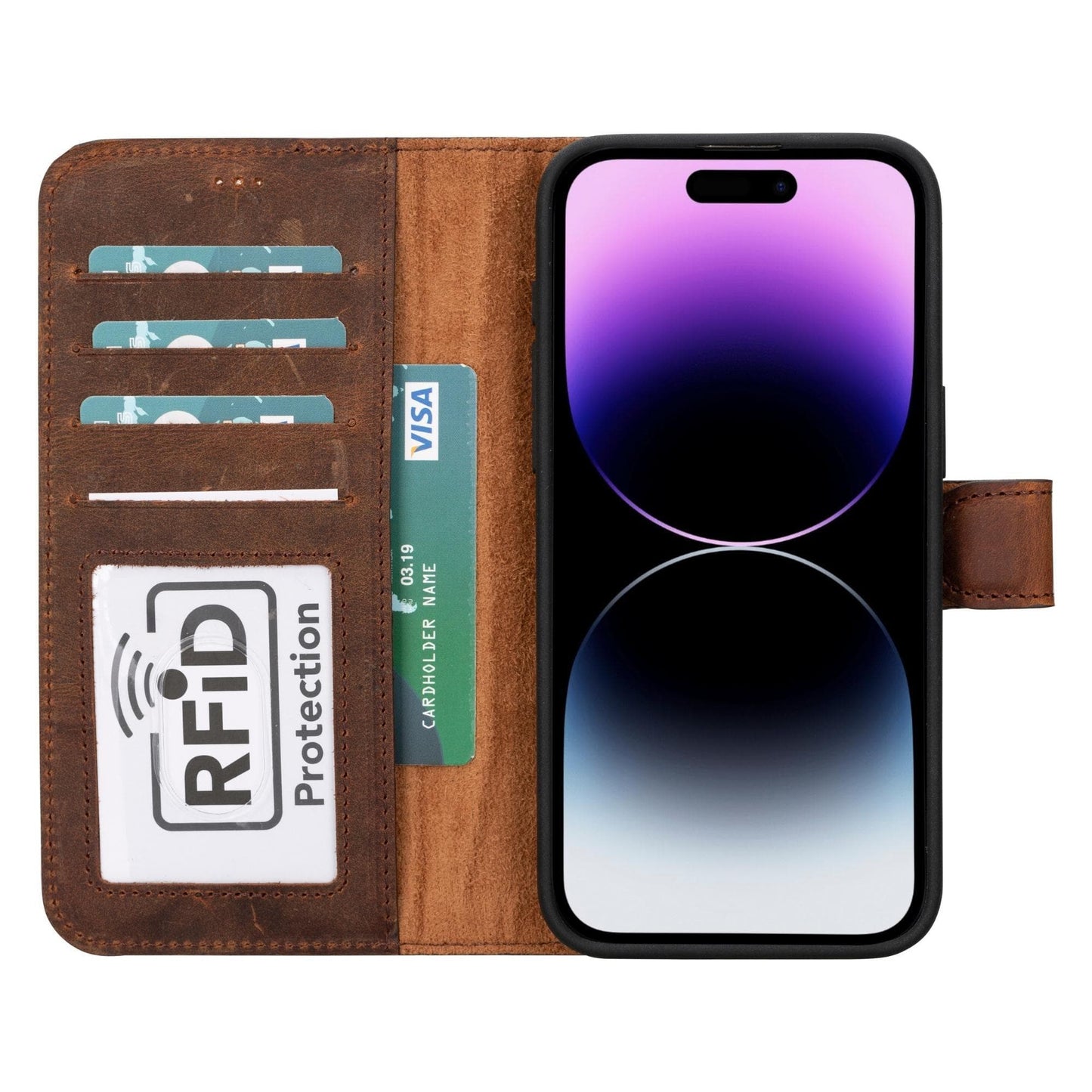 Magic iPhone 15 Pro Max Detachable Leather Wallet Case