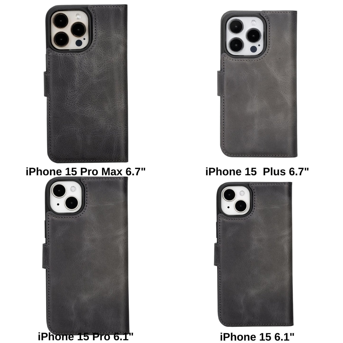 Magic iPhone 15 Pro Max Detachable Leather Wallet Case