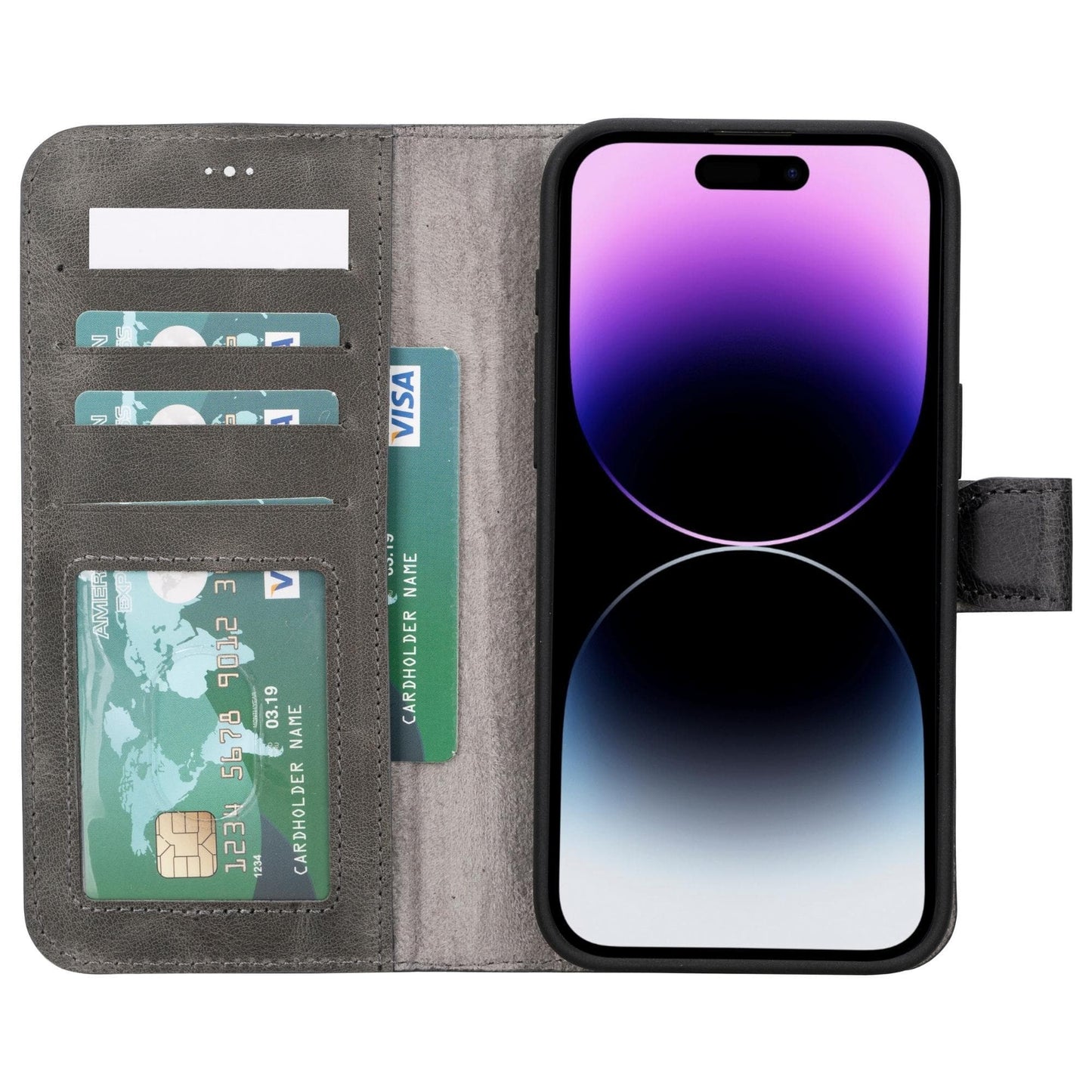 Magic iPhone 15 Pro Max Detachable Leather Wallet Case