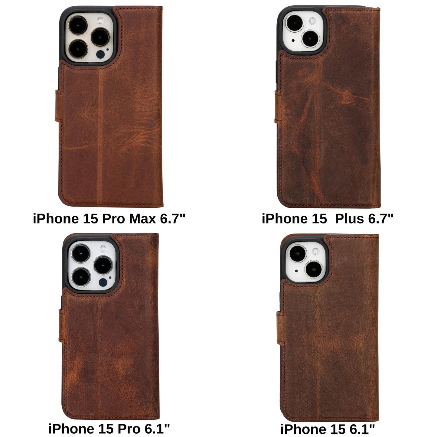 Magic iPhone 15 Pro Max Detachable Leather Wallet Case