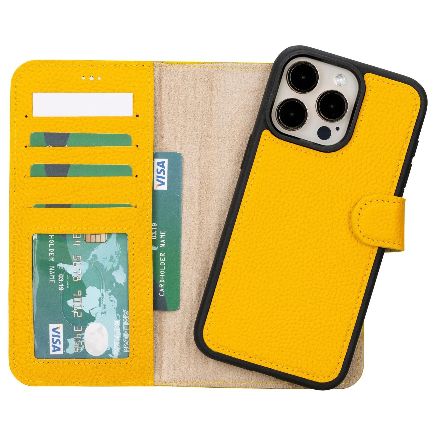 Magic iPhone 15 Pro Max Detachable Leather Wallet Case