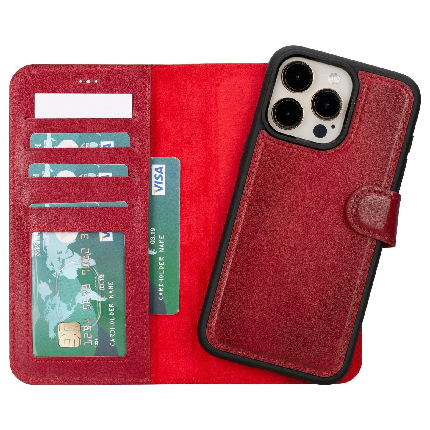 Magic iPhone 15 Pro Max Detachable Leather Wallet Case