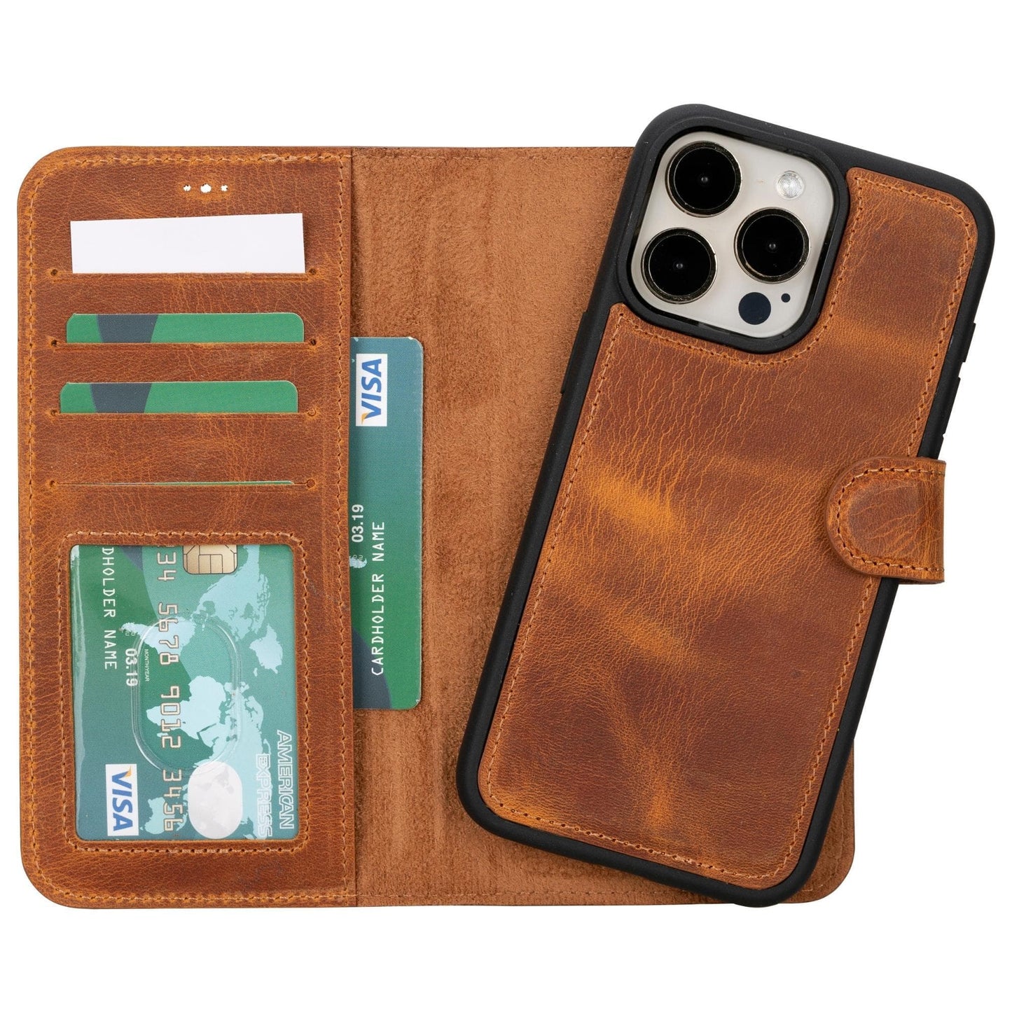 Magic iPhone 15 Pro Max Detachable Leather Wallet Case