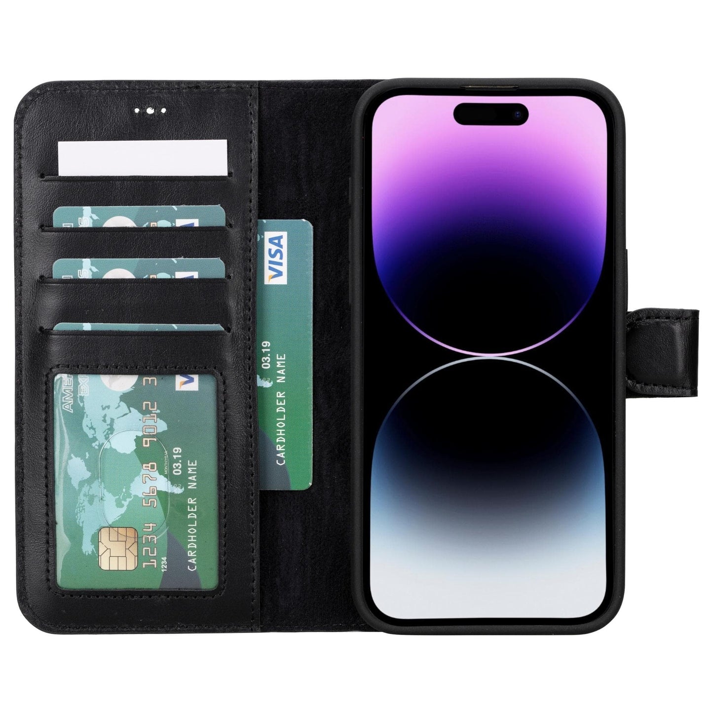 Magic iPhone 15 Pro Max Detachable Leather Wallet Case