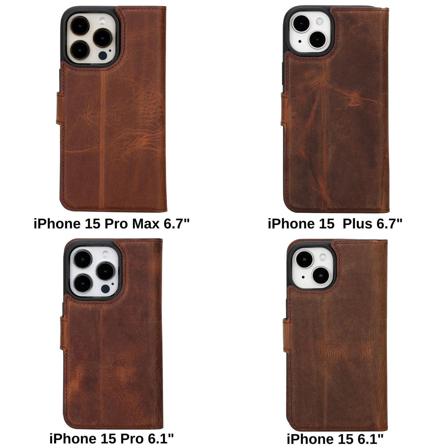 Magic iPhone 15 Pro Max Detachable Leather Wallet Case