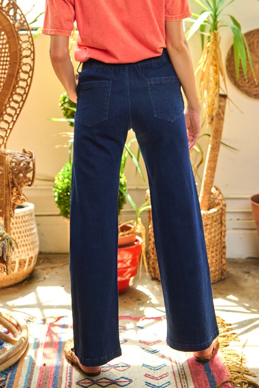 Jade By Jane High Waist Button Wide Leg Jeans