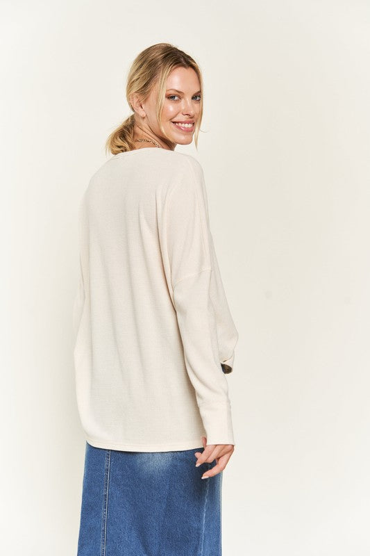 Jade by Jane | Button Down Side Slit Pullover Top