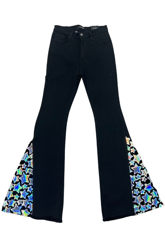 GJG Denim Star Struck Bell Bottom Jean - inseam 32