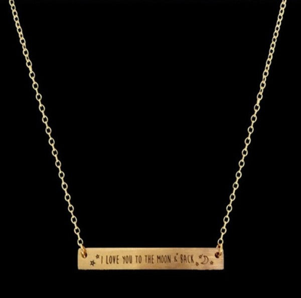 I Love You To The Moon and Back Necklace Silver or Gold