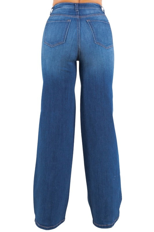 GJG Denim Camila Varsity Wide Leg Jean
