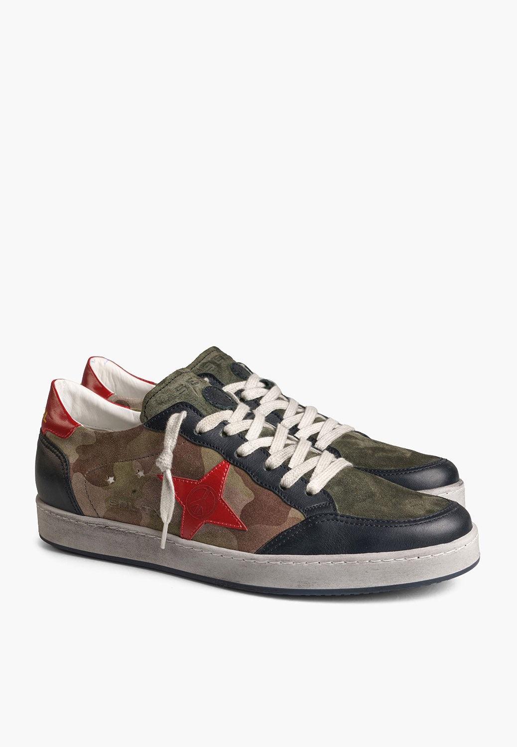 Men's Sepol Distressed Sneaker Black Green