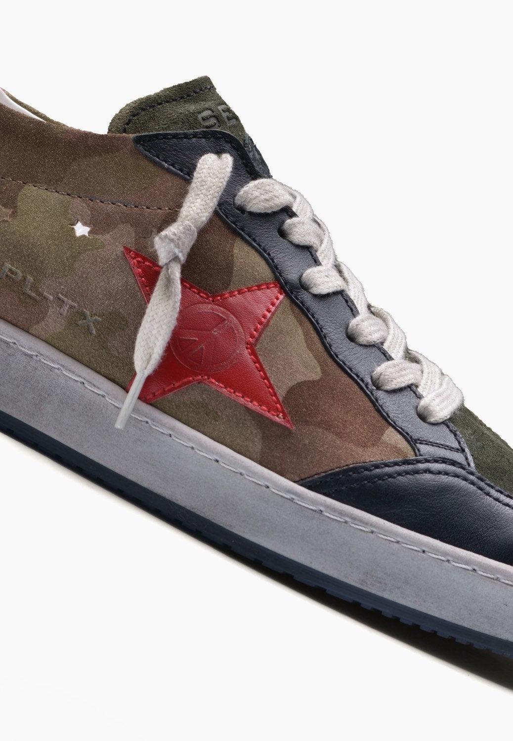 Men's Sepol Distressed Sneaker Black Green