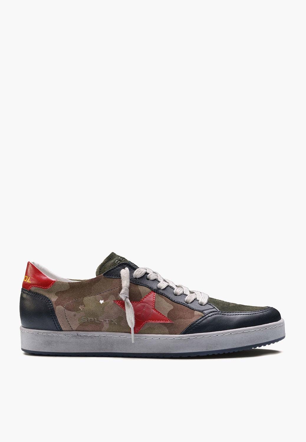 Men's Sepol Distressed Sneaker Black Green