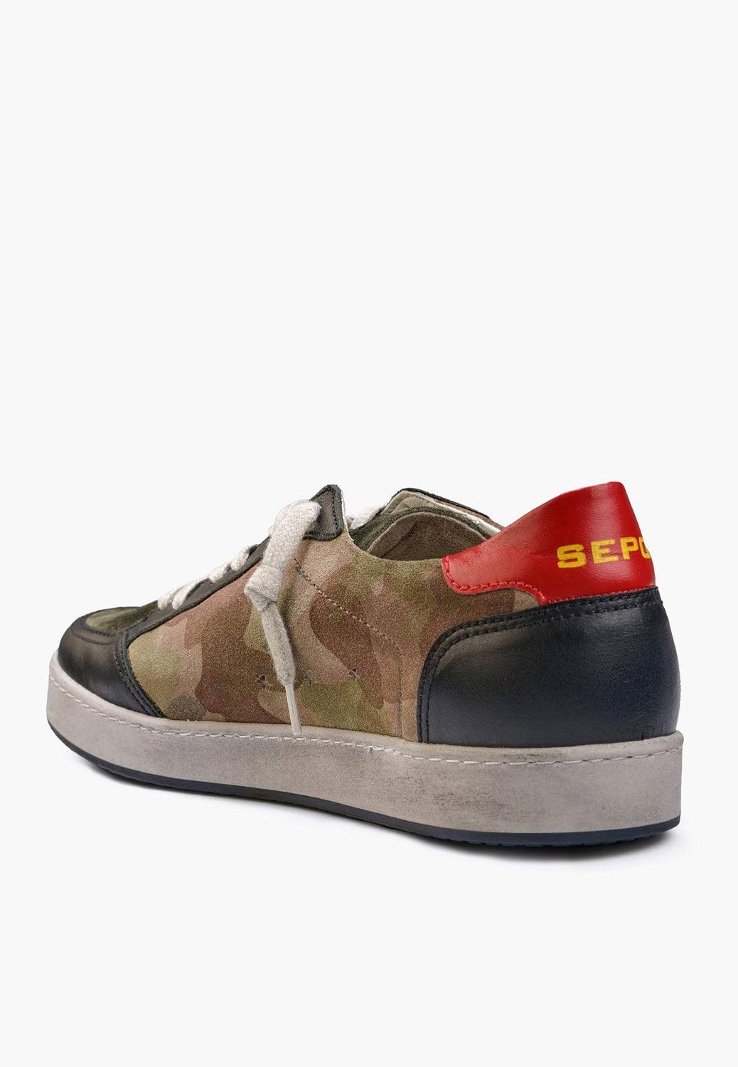 Men's Sepol Distressed Sneaker Black Green