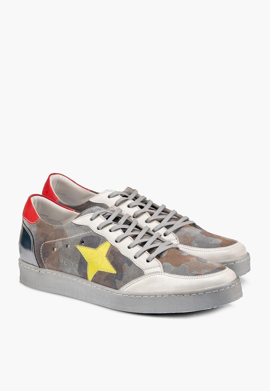 Men's Sepol Distressed Sneaker White Grey