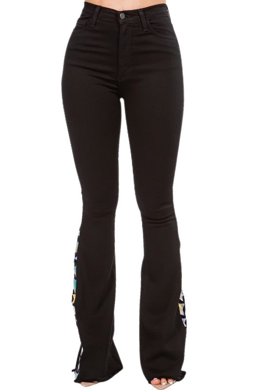 GJG Denim Star Struck Bell Bottom Jean - inseam 32