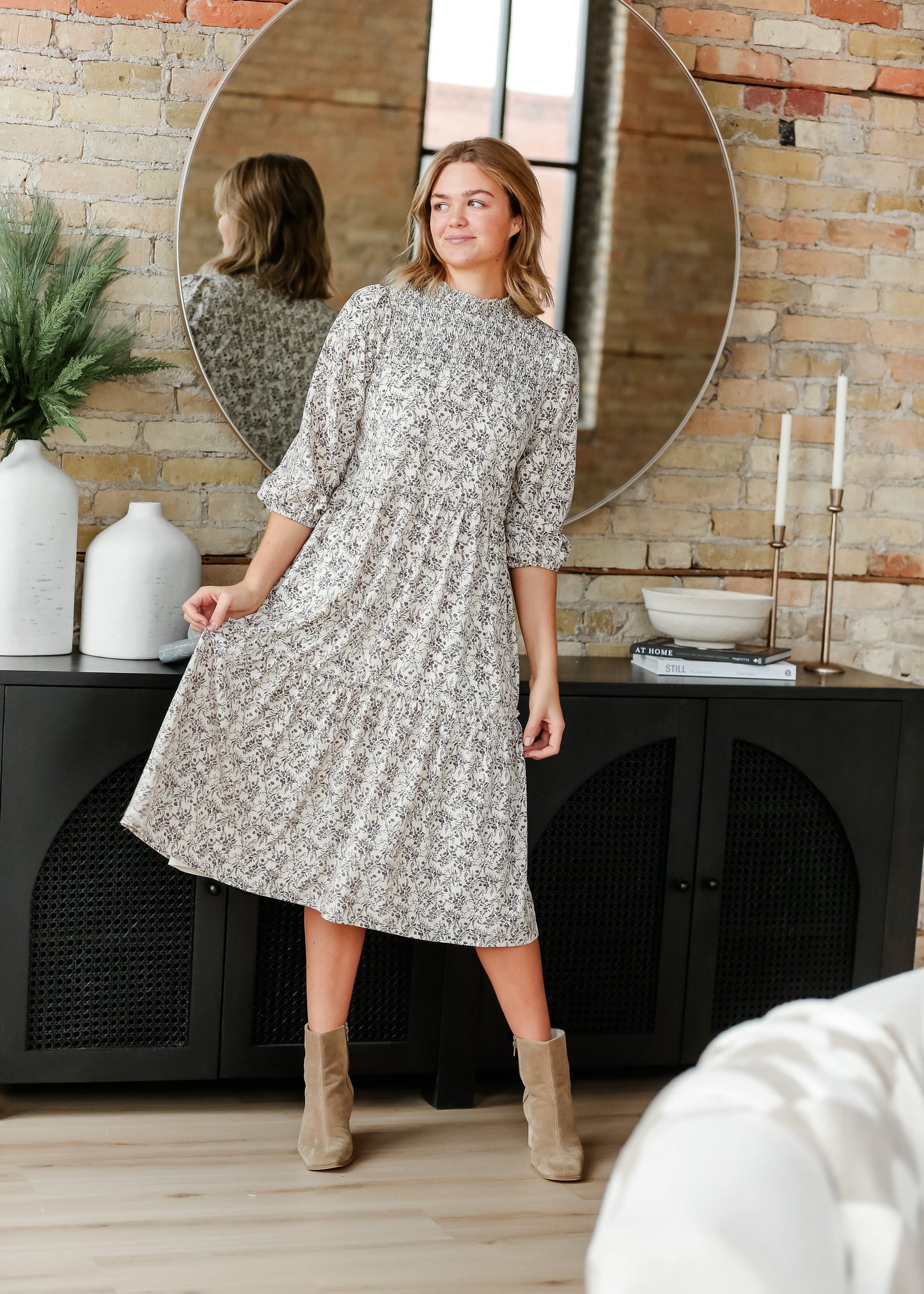 Isla 3/4 Sleeve Midi Dress